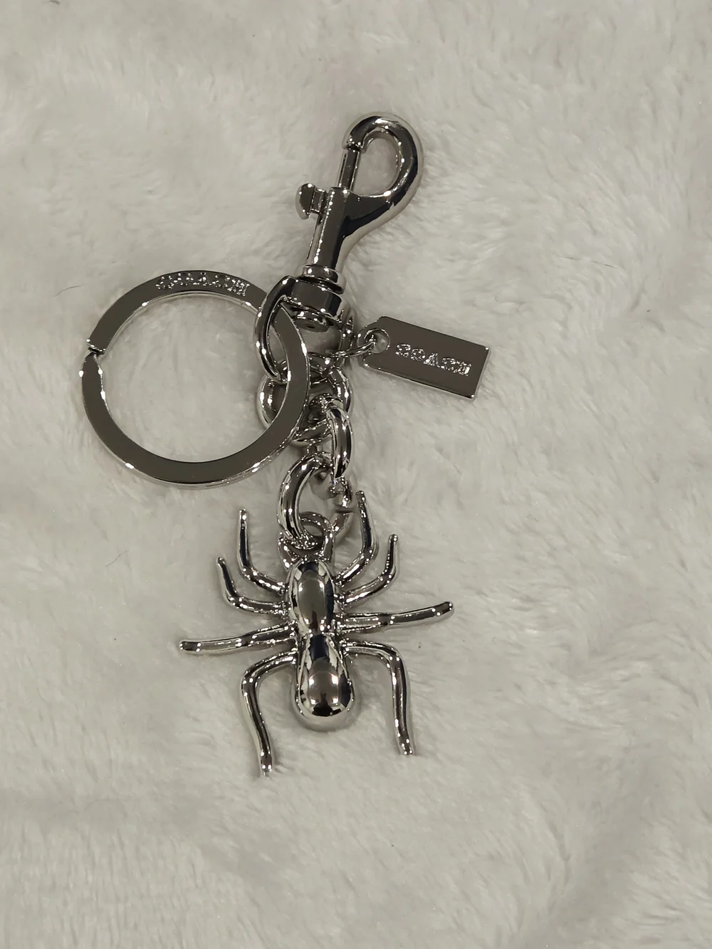 C Logo Silver Spider Keychain Charm Bling Bag Charm